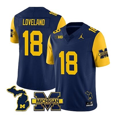 Michigan Wolverines Colston Loveland Jersey #18 Special College Football 2023 Stitched Maize Sleeves