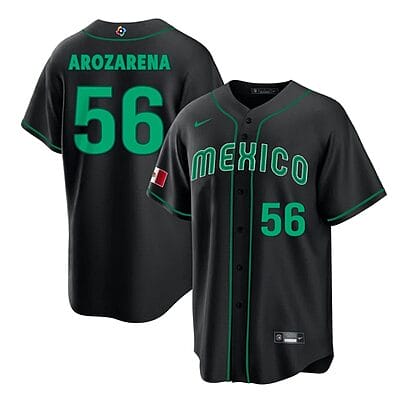 Mexico Baseball Arozarena Jersey #56 World Cool Base 2023 Stitched Black