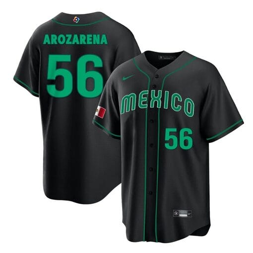 Mexico Baseball Arozarena Jersey #56 World Cool Base 2023 Stitched Black