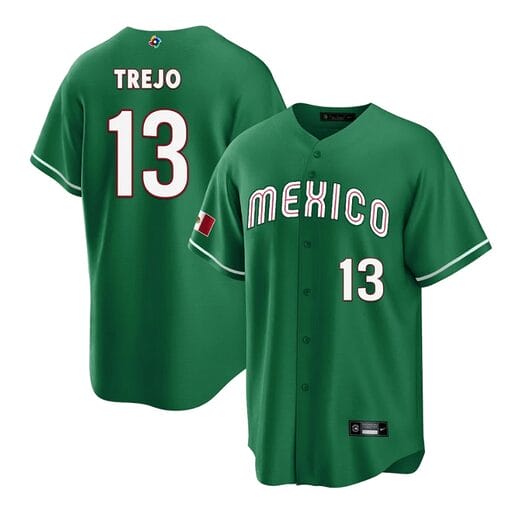 Mexico Baseball Alan Trejo Jersey #13 World Cool Base 2023 Stitched Green