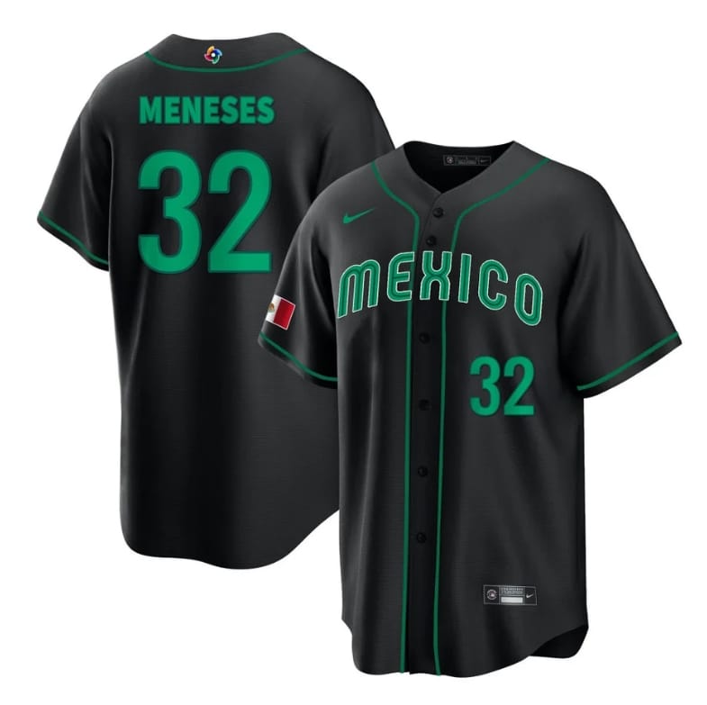 Mexico Baseball Joey Meneses Jersey #32 World Cool Base 2023 Stitched Black
