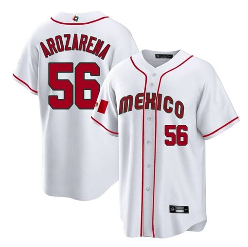 Mexico Baseball Arozarena Jersey #56 World Cool Base 2023 Stitched White