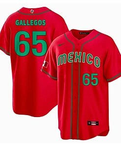 Mexico Baseball Gallegos Jersey #65 World Cool Base 2023 Stitched Red