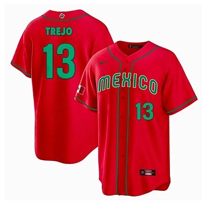 Mexico Baseball Alan Trejo Jersey #13 World Cool Base 2023 Stitched Red