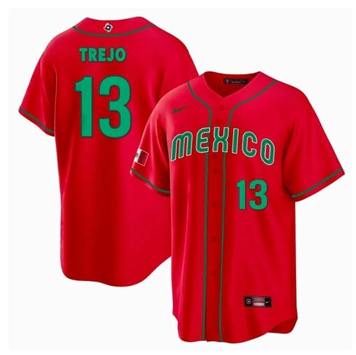 Mexico Baseball Alan Trejo Jersey #13 World Cool Base 2023 Stitched Red