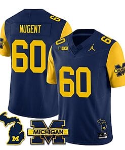 Michigan Wolverines Drake Nugent Jersey #60 Special College Football 2023 Stitched Maize Sleeves