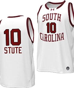 Myles Stute Jersey #10 South Carolina Gamecocks Basketball Throwback Replica White