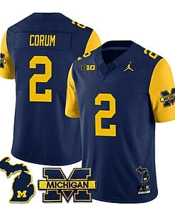 Michigan Wolverines Blake Corum Jersey Special #2 College Football 2023 Stitched Maize Sleeves