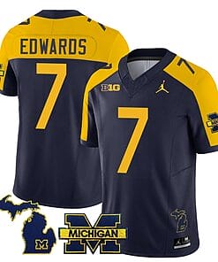 Michigan Wolverines Donovan Edwards Jersey #7 Special College Football 2023 Stitched Navy Alternate