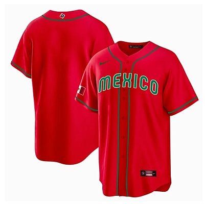 Mexico Baseball Jersey 2023 Team World Cool Base Stitched Red