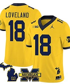 Michigan Wolverines Colston Loveland Jersey #18 Special College Football 2023 Stitched Maize