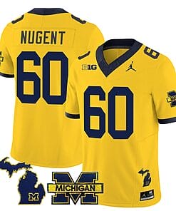 Michigan Wolverines Drake Nugent Jersey #60 Special College Football 2023 Stitched Maize
