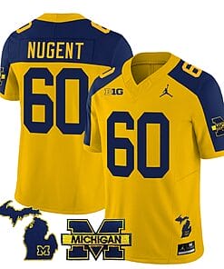 Michigan Wolverines Drake Nugent Jersey #60 Special College Football 2023 Stitched Maize Alternate