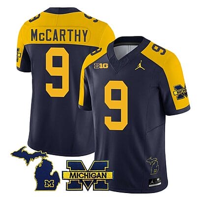 Michigan Wolverines JJ McCarthy Jersey Special #9 College Football 2023 Stitched Navy Alternate