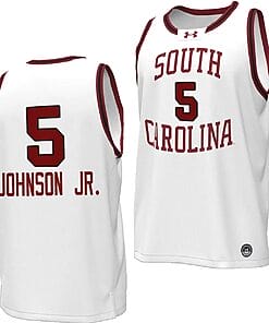 Meechie Johnson Jr Jersey #5 South Carolina Gamecocks Basketball Throwback Replica White