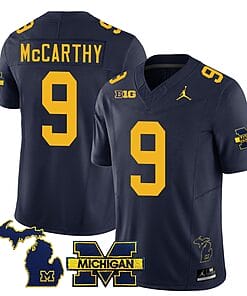 Michigan Wolverines JJ McCarthy Jersey Special #9 College Football 2023 Stitched Navy