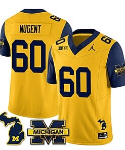 Michigan Wolverines Drake Nugent Jersey #60 Special College Football 2023 Stitched Navy Sleeves