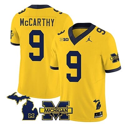Michigan Wolverines JJ McCarthy Jersey Special #9 College Football 2023 Stitched Maize