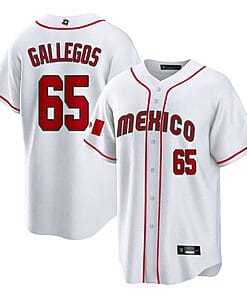 Mexico Baseball Gallegos Jersey #65 World Cool Base 2023 Stitched White