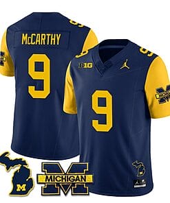 Michigan Wolverines JJ McCarthy Jersey Special #9 College Football 2023 Stitched Maize Sleeves