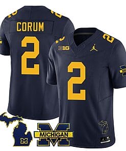 Michigan Wolverines Blake Corum Jersey Special #2 College Football 2023 Stitched Navy