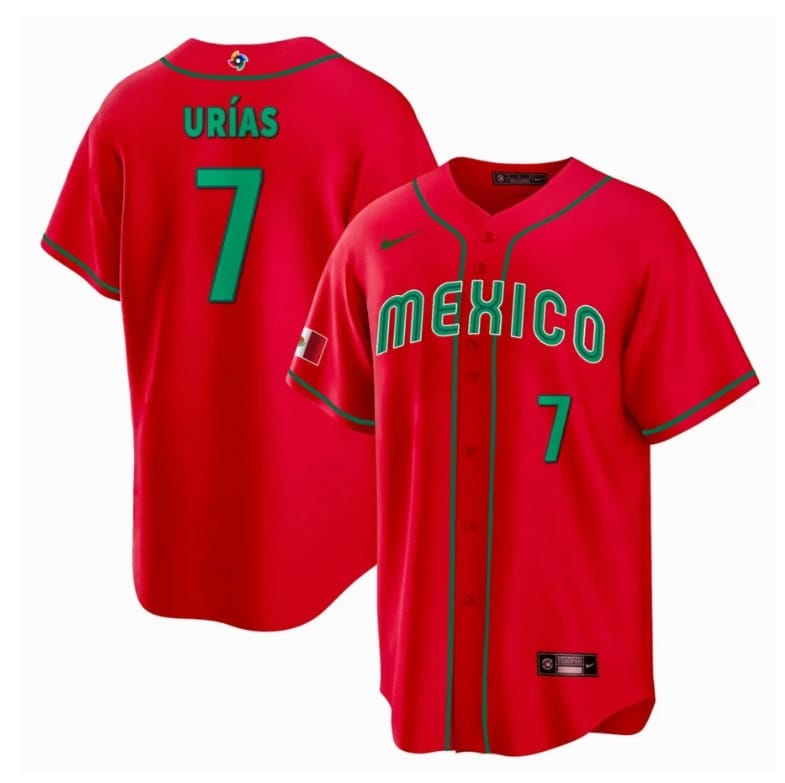 Mexico Baseball Julio Urías Jersey #7 World Cool Base 2023 Stitched Red