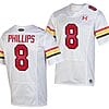 Maryland Terrapins Jordan Phillips Jersey #8 College Football Game Throwback 2023 White