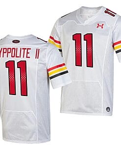 Maryland Terrapins Ruben Hyppolite II Jersey #11 College Football Game Throwback 2023 White