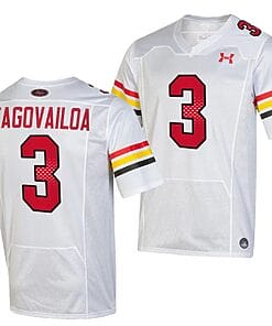 Maryland Terrapins Taulia Tagovailoa Jersey #3 College Football Game Throwback 2023 White
