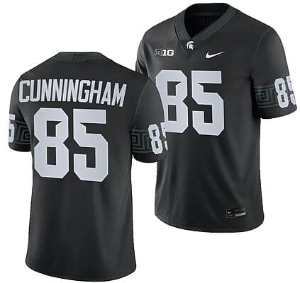 Michigan State Spartans BJ Cunningham Jersey #1 College Football Game 2023 Black