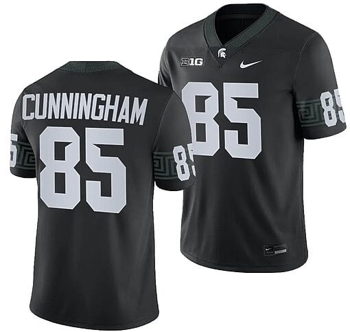 Michigan State Spartans BJ Cunningham Jersey #1 College Football Game 2023 Black