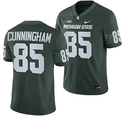 Michigan State Spartans BJ Cunningham Jersey #85 College Football Game 2023 Green