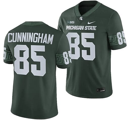 Michigan State Spartans BJ Cunningham Jersey #85 College Football Game 2023 Green