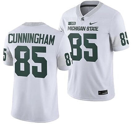Michigan State Spartans BJ Cunningham Jersey #85 College Football Game 2023 White