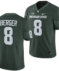 Michigan State Spartans Jalen Berger Jersey #8 College Football Game 2023 Green