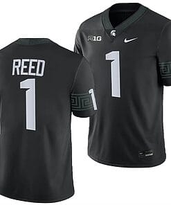 Michigan State Spartans Jayden Reed Jersey #1 College Football Game 2023 Black