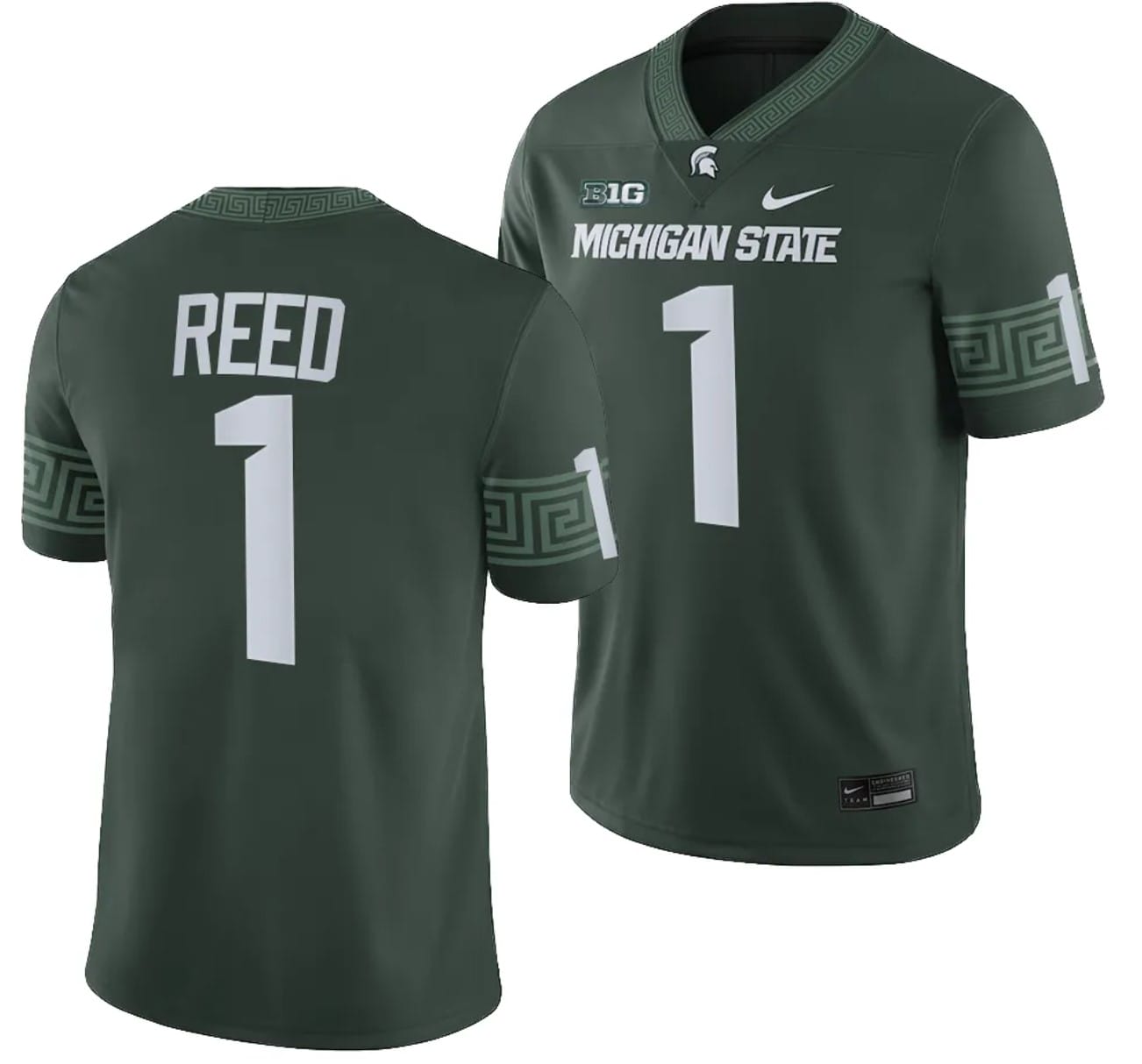 Michigan State Spartans Jayden Reed Jersey #1 College Football Game 2023 Green
