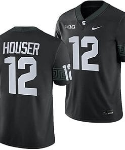 Michigan State Spartans Katin Houser Jersey #12 College Football Game 2023 Black