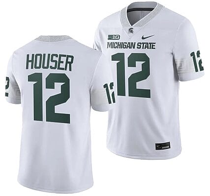 Michigan State Spartans Katin Houser Jersey #12 College Football Game 2023 White