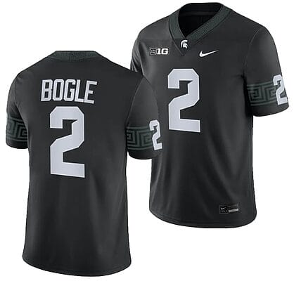 Michigan State Spartans Khris Bogle Jersey #2 College Football Game 2023 Black