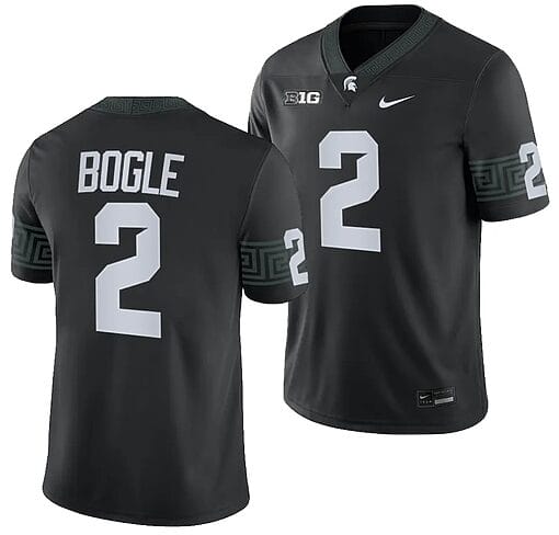 Michigan State Spartans Khris Bogle Jersey #2 College Football Game 2023 Black
