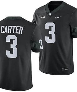 Michigan State Spartans Nathan Carter Jersey #3 College Football Game 2023 Black