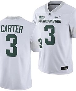 Michigan State Spartans Nathan Carter Jersey #3 College Football Game 2023 White