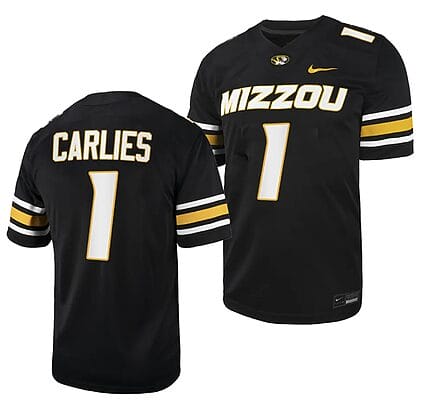 Missouri Tigers #1 Jaylon Carlies Jersey NCAA College Football 2023 Black