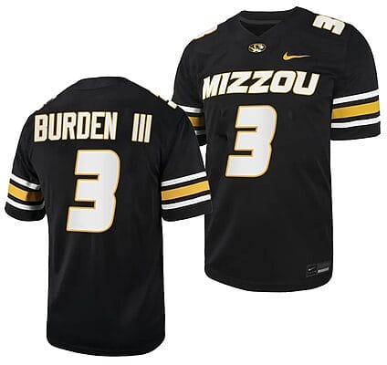 Missouri Tigers #3 Luther Burden Jersey NCAA College Football 2023 Black