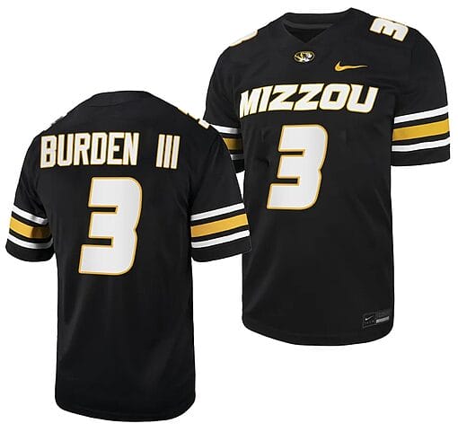Missouri Tigers #3 Luther Burden Jersey NCAA College Football 2023 Black