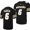 Missouri Tigers #6 Jake Garcia Jersey NCAA College Football 2023 Black