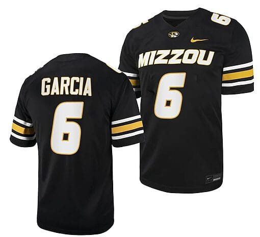 Missouri Tigers #6 Jake Garcia Jersey NCAA College Football 2023 Black