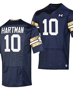 Notre Dame Fighting Irish #10 Sam Hartman Jersey College Football Shamrock Series Navy