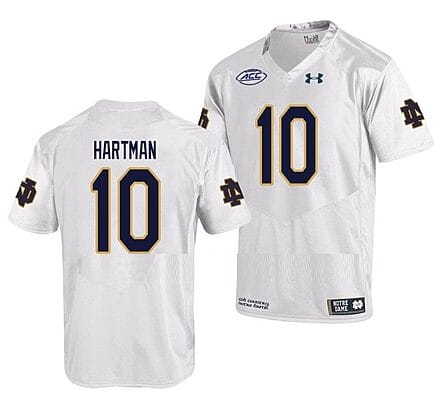 Notre Dame Fighting Irish #10 Sam Hartman Jersey College Football White